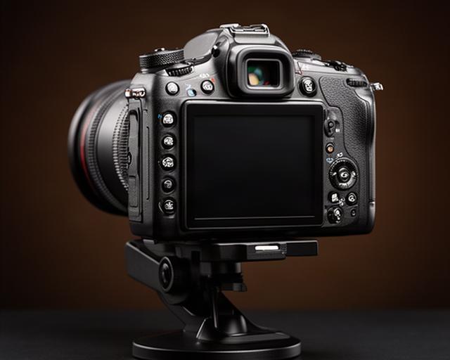 Camera cinema 6K su supporto da tavolo con corpo nero e controlli laterali visibili