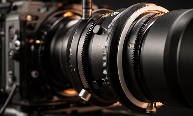 Follow focus wireless a doppia ghiera montato su obiettivo cine